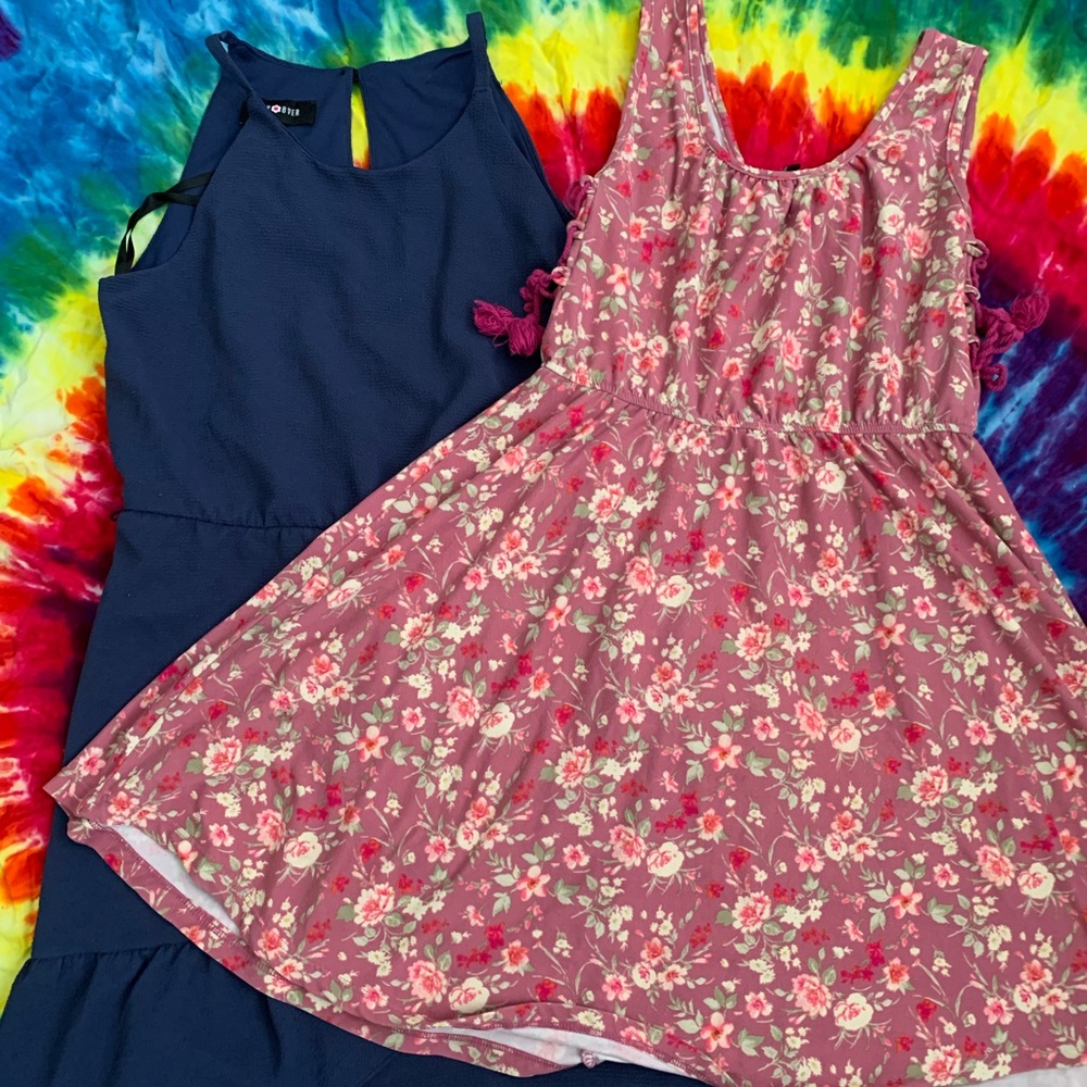 Girls Floral & Solid Dress Bundle